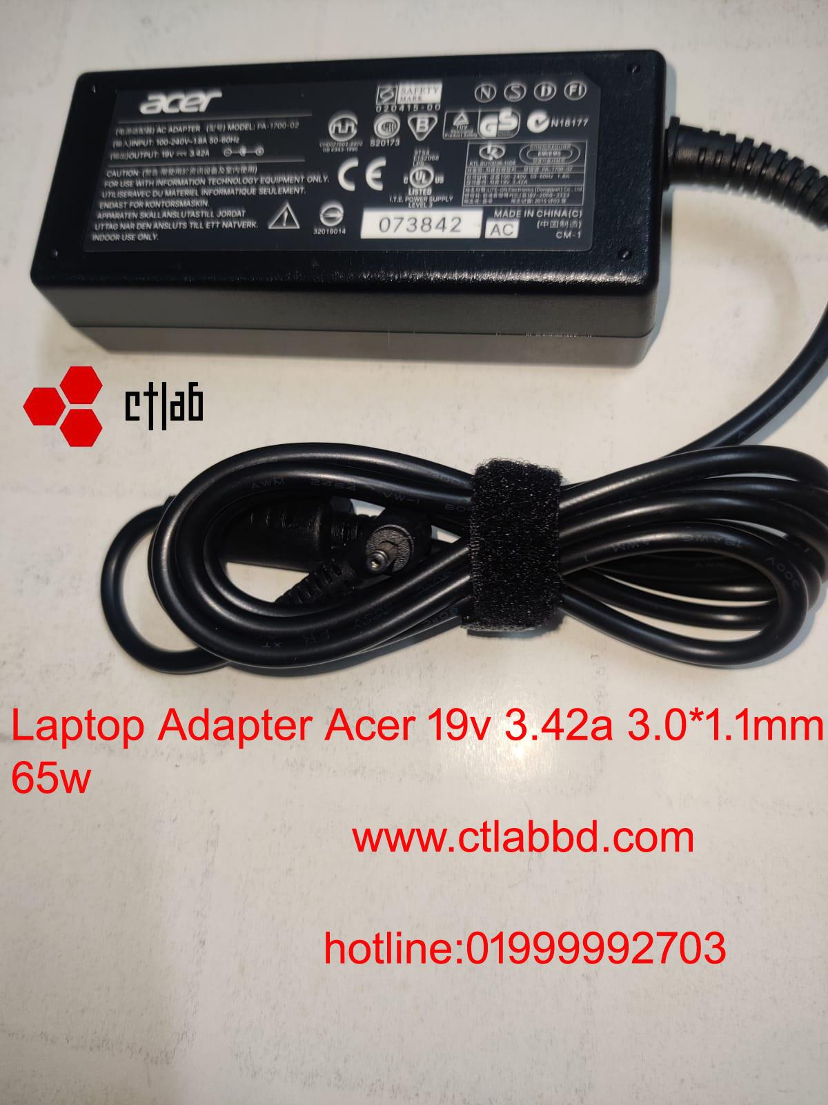 High quality New 19V 3.42A 65W 3.0 X 1.1mm Laptop Adapter Compatible with  Acer Swift SF315-51G R5-571TG R5-471T CB3 CB5 CB5-571-C1VQ C910-3916 14  L1410-C5VL Power Supply AC Charger is in ctlabbd